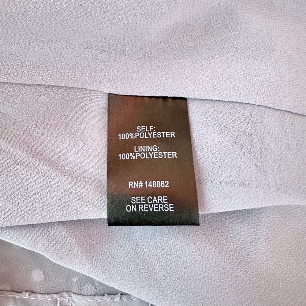 Torrid Gray Lilac Ruffle Front Chiffon Clip Dot Cami Blouse Plus Size 3X 3 22/24 - Picture 13 of 15